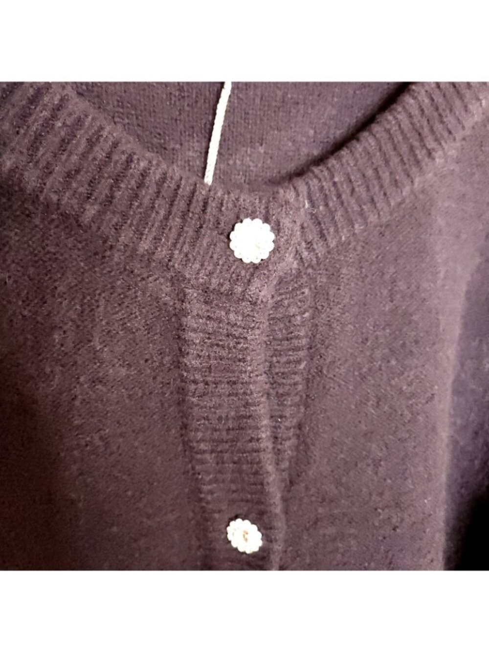 Liz Claiborne Womens New Plus Black Cardigan Sweater Rhinestone Buttons 2X - Picture 6 of 8